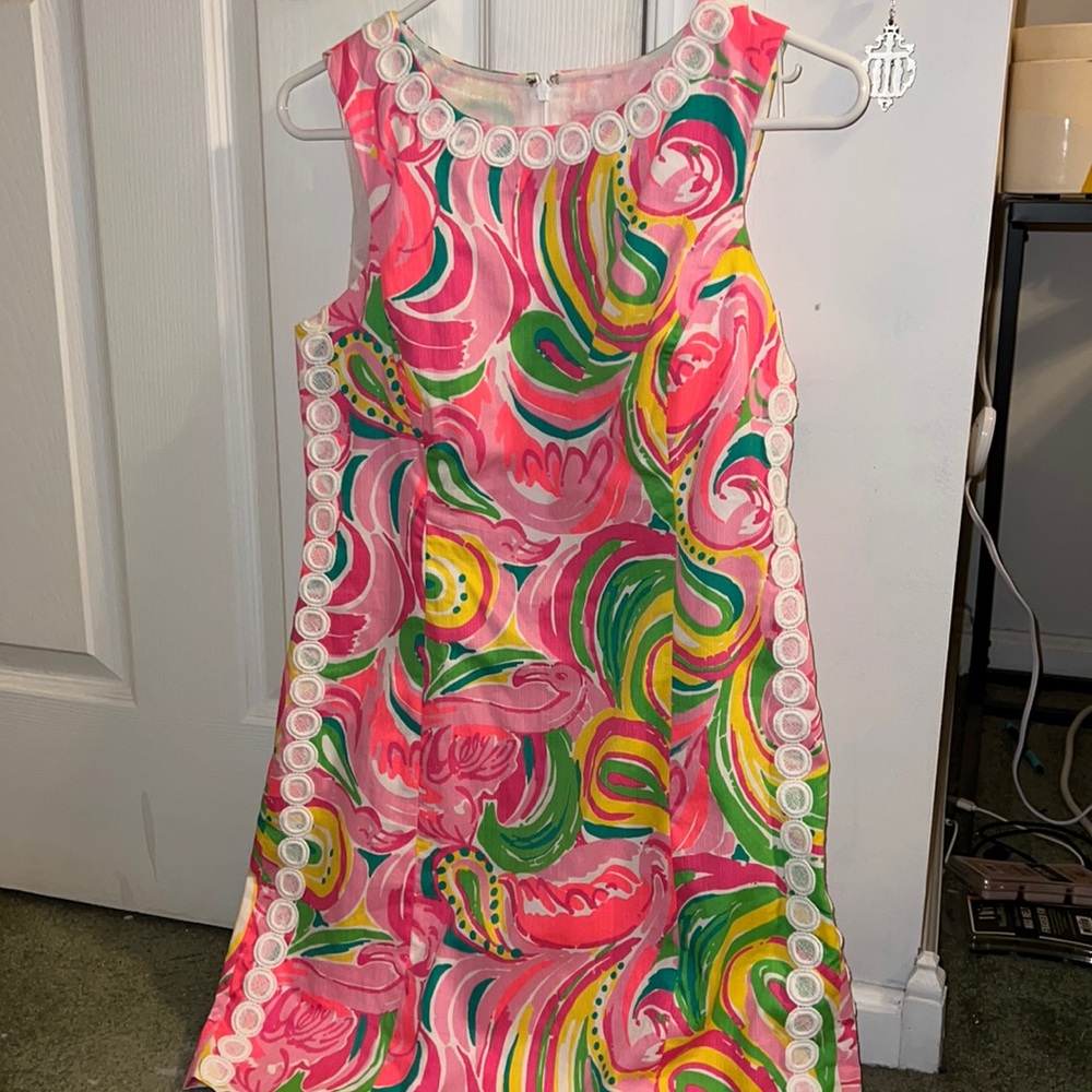 Lily Pulitzer flamingo print shift dress